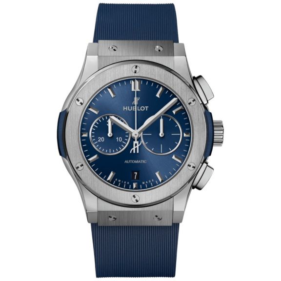 ZEGAREK HUBLOT Classic Fusion Chronograph Titanium Blue