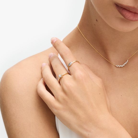 Pierścionek złoty z diamentami ZPA/PB+946K