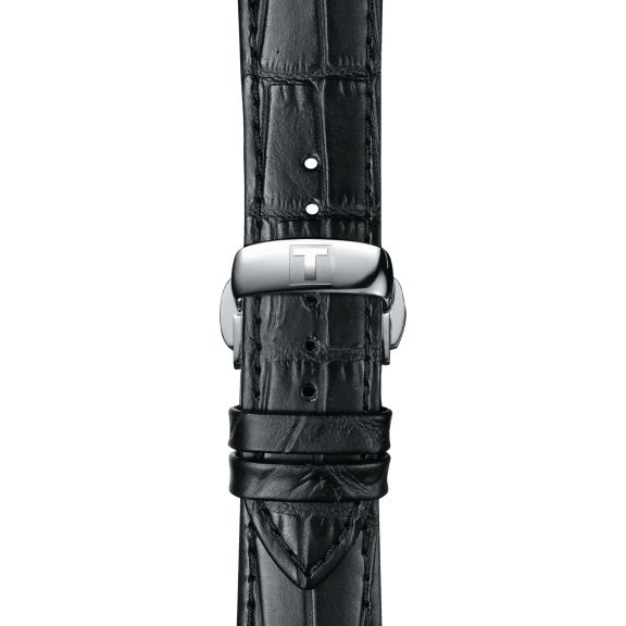 Tissot czarny pasek skórzany 21 mm