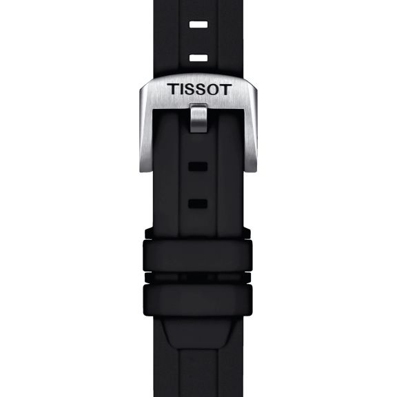 Silikonowy czarny pasek Tissot 18 mm