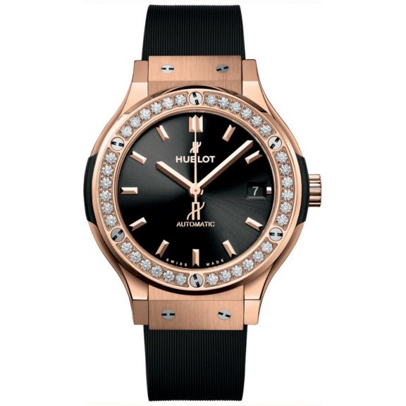 ZEGAREK HUBLOT Classic Fusion King Gold Diamonds