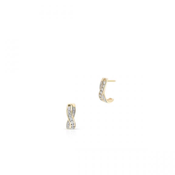 Kolczyki złote bicolor z brylantami i diamentami ZCG/K+1063K