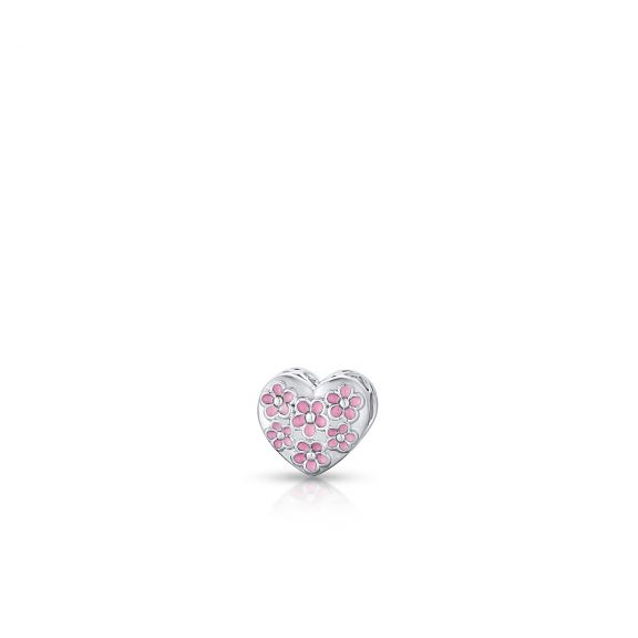 Zawieszka srebrna serce z różową emalią Lovely Beads SIC/HS146