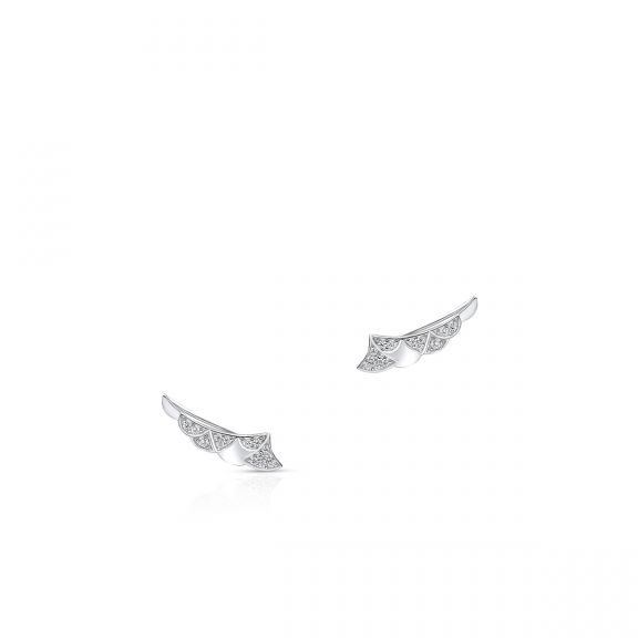 Nausznice srebrne skrzydła z cyrkoniami SDL/KC309