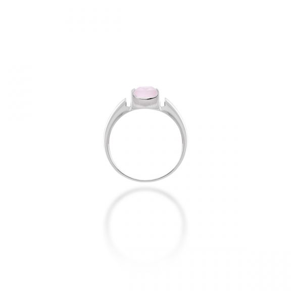 Pierścionek srebrny z kwarcem różowym SYD/PS015