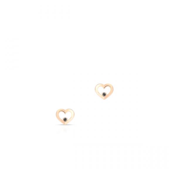 Kolczyki różowe złoto serca z cyrkoniami ZTO/KC63R