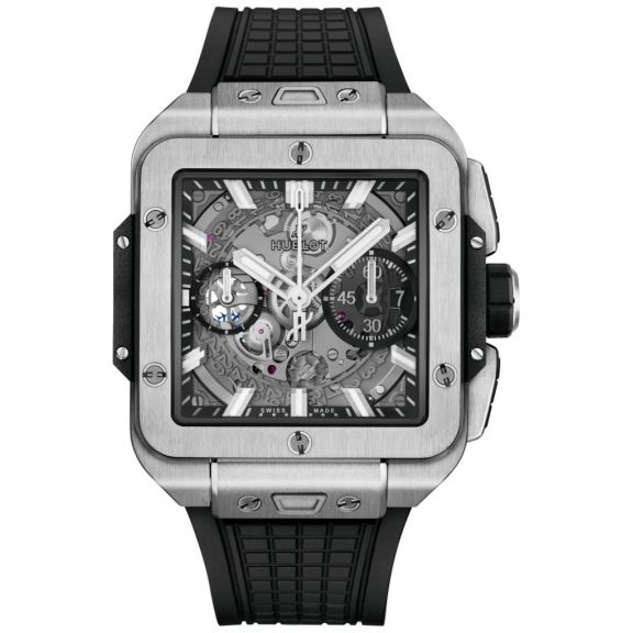 ZEGAREK HUBLOT Square Bang Unico Titanium