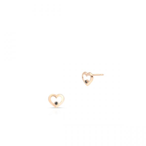 Kolczyki różowe złoto serca z cyrkoniami ZTO/KC63R