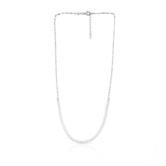 Naszyjnik srebrny z perłami Swarovski SSX/NP009
