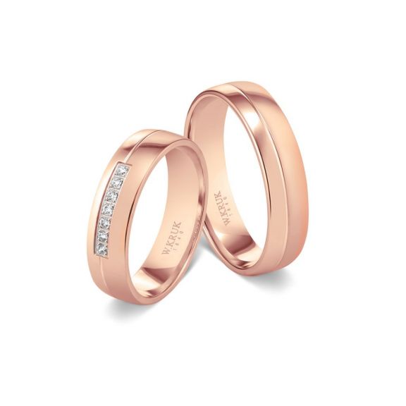 Komplet obrączek złotych Pink