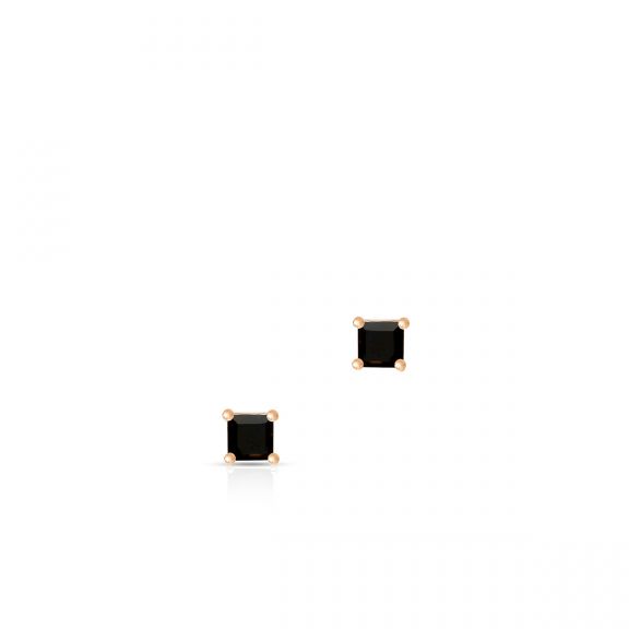 Kolczyki różowe złoto z czarnymi szafirami ZDL/KS18R