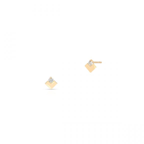 Kolczyki złote romby z cyrkoniami ZIO/KC04