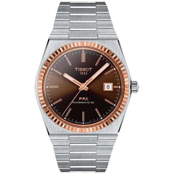 TISSOT PRX Powermatic 80 Steel &amp; 18K Gold Bezel
