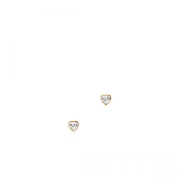 Kolczyki złote z cyrkoniami z motywem serca ZIO/KC128