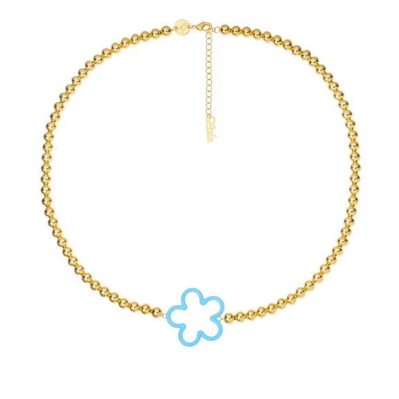Naszyjnik Gold Blue Flower PDL/NF435Z