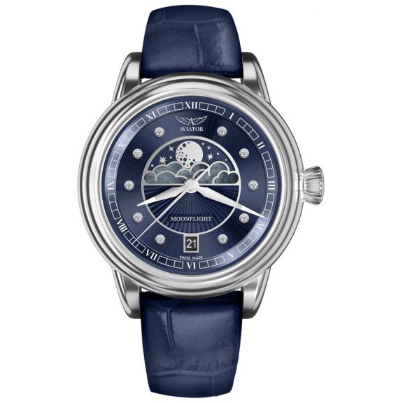 ZEGAREK AVIATOR DOUGLAS MOONFLIGHT DIAMONDS
