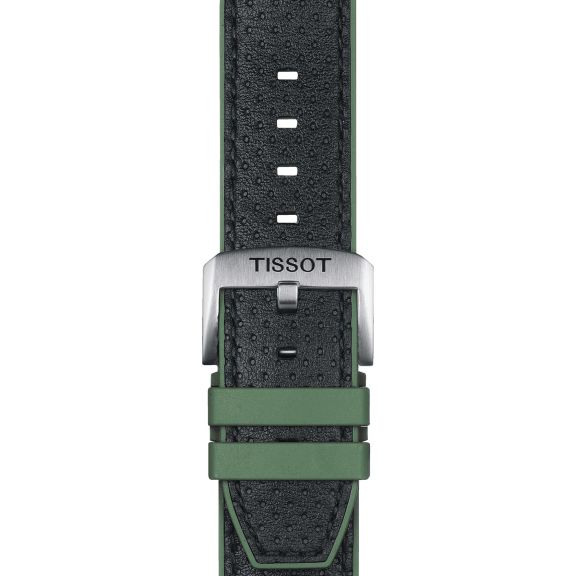 Tissot zielony pasek ze skóry i gumy 22 mm