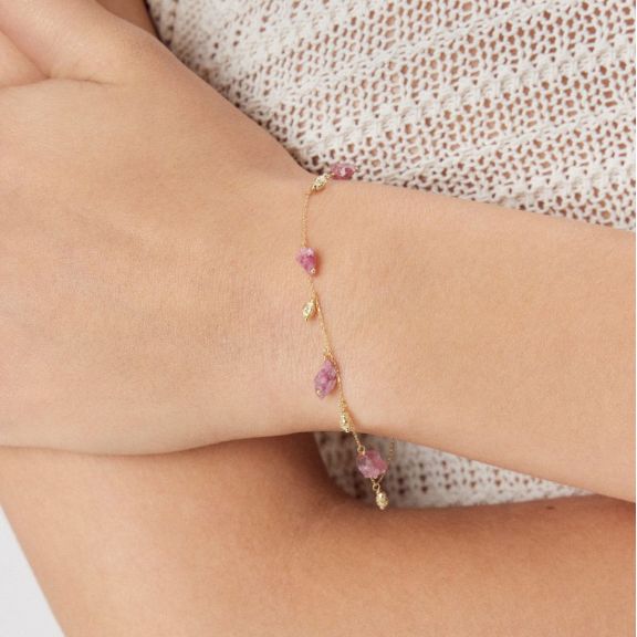 Bransoleta złota z różowymi turmalinami Saint Tropez ZTO/AW28