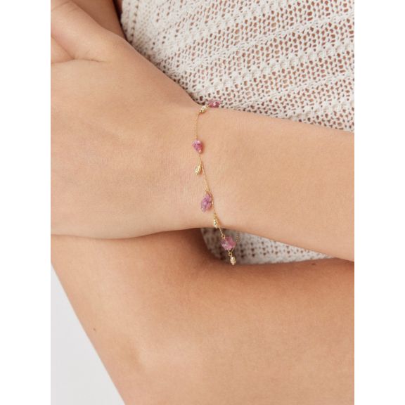 Bransoleta złota z różowymi turmalinami Saint Tropez ZTO/AW28