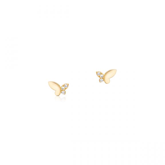 Kolczyki złote motyle z cyrkoniami ZIO/KC70