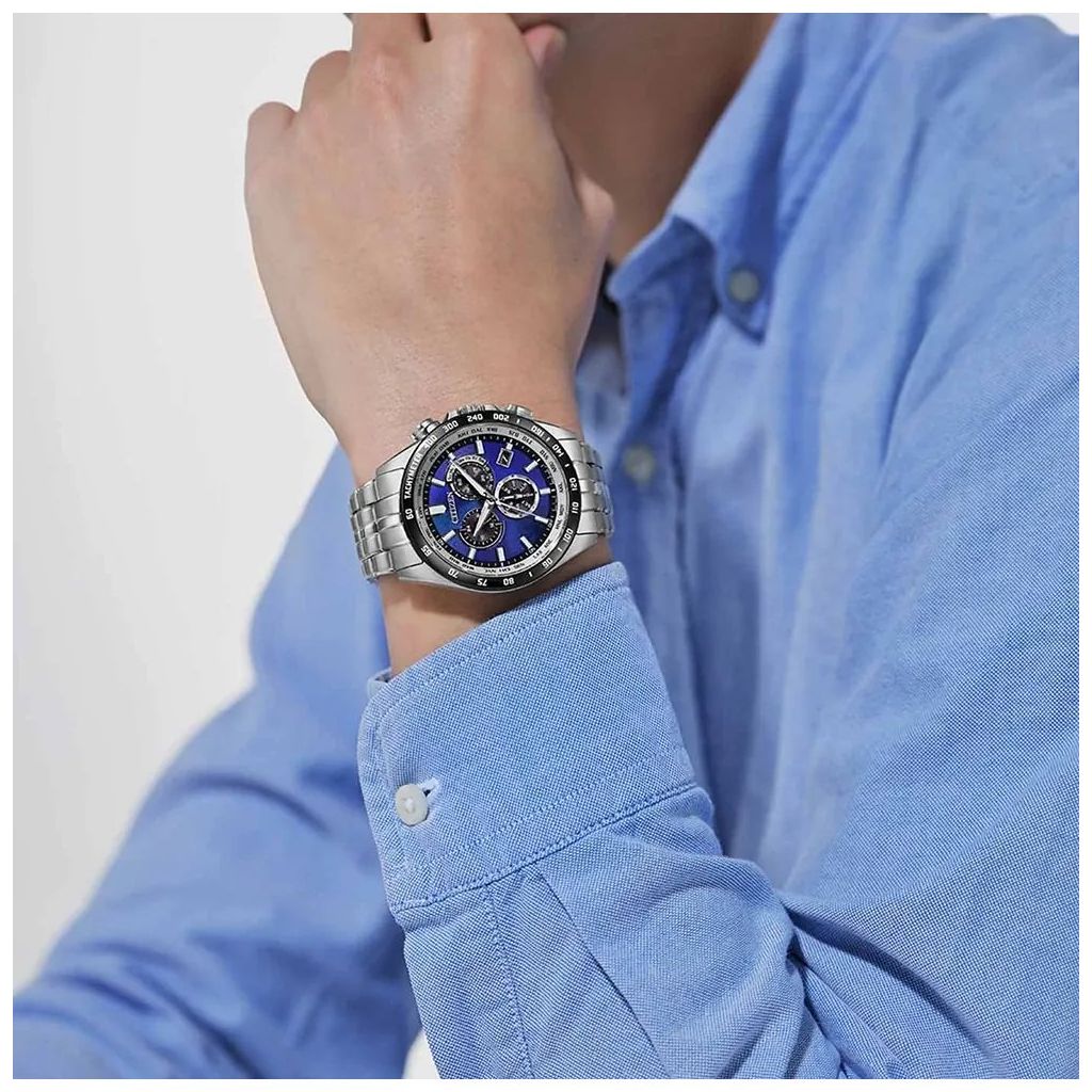 ZEGAREK CITIZEN RADIO CONTROLLED CHRONOGRAPH UNITE WITH BLUE LIMITED EDITION