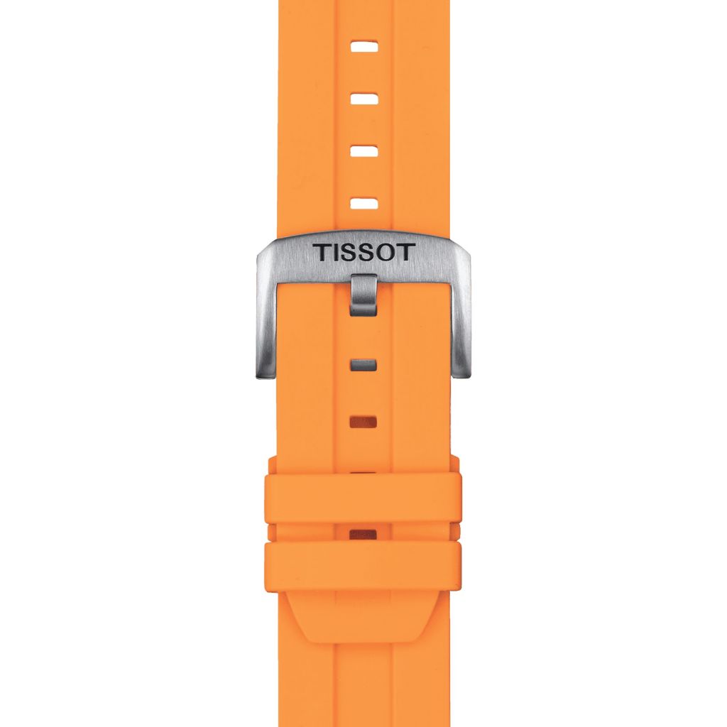 Silikonowy pomarańczowy pasek Tissot 22 mm