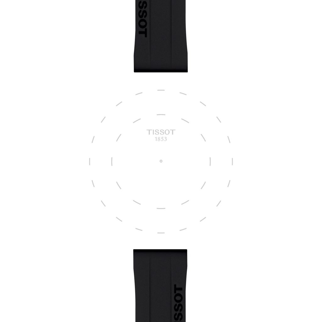 Silikonowy czarny pasek Tissot 18 mm