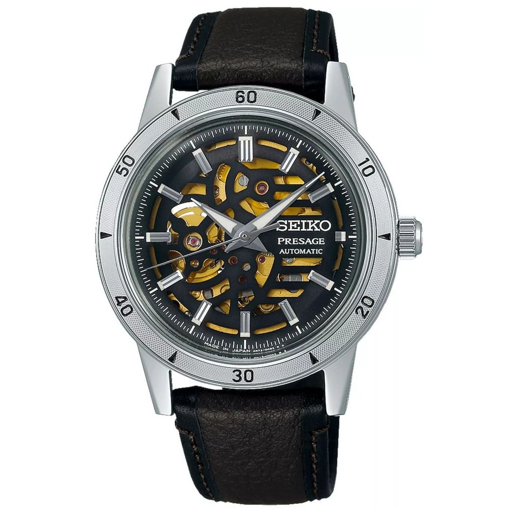 ZEGAREK SEIKO STYLE 60's SKELETON AUTOMATIC