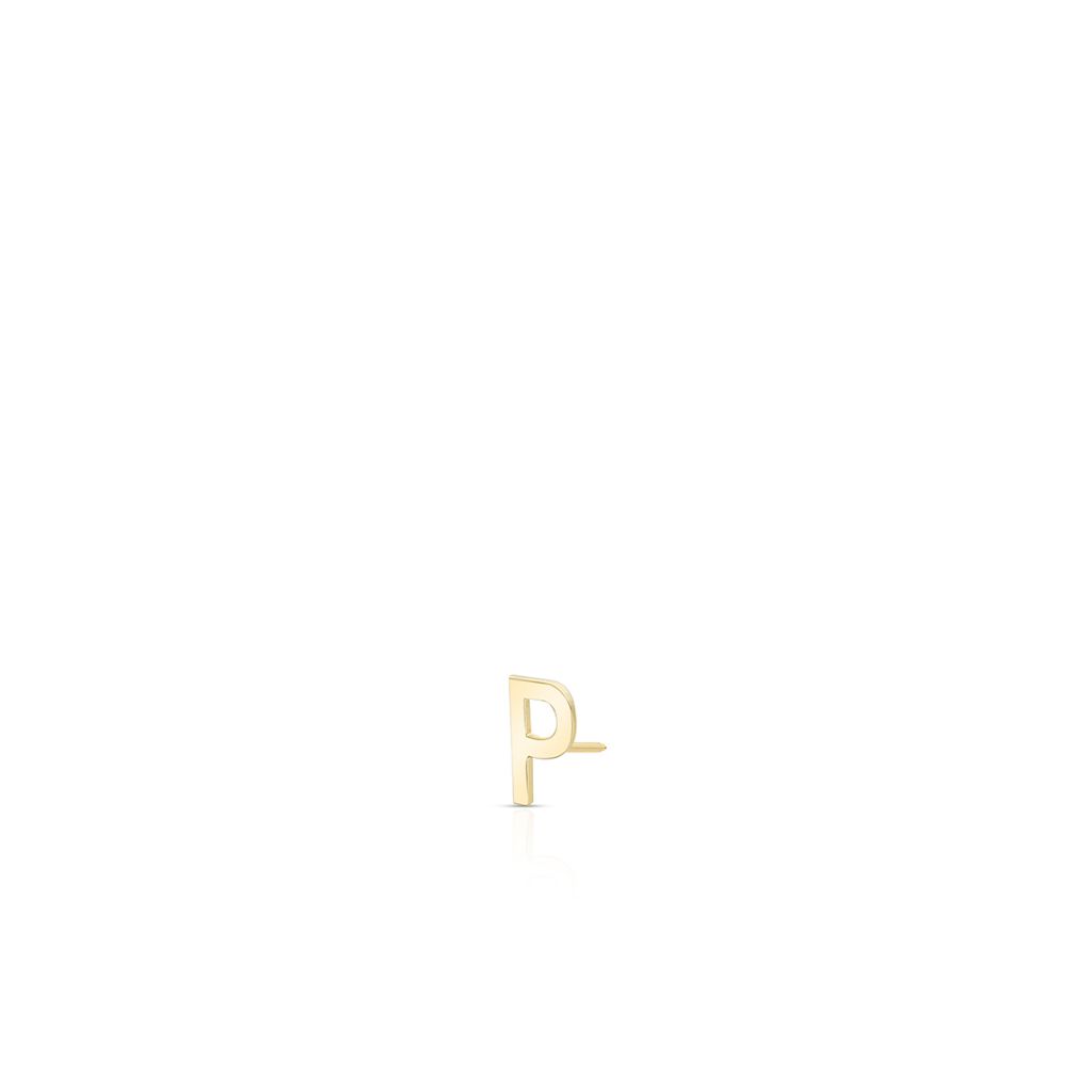 Kolczyk złoty literka P