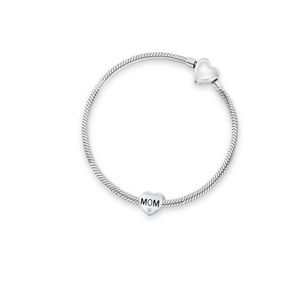 Zawieszka srebrna z napisem Mom Lovely Beads