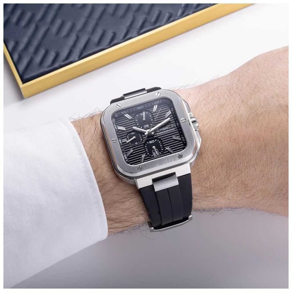 ZEGAREK HERBELIN CAP CAMARAT SQUARE CHRONOGRAPH