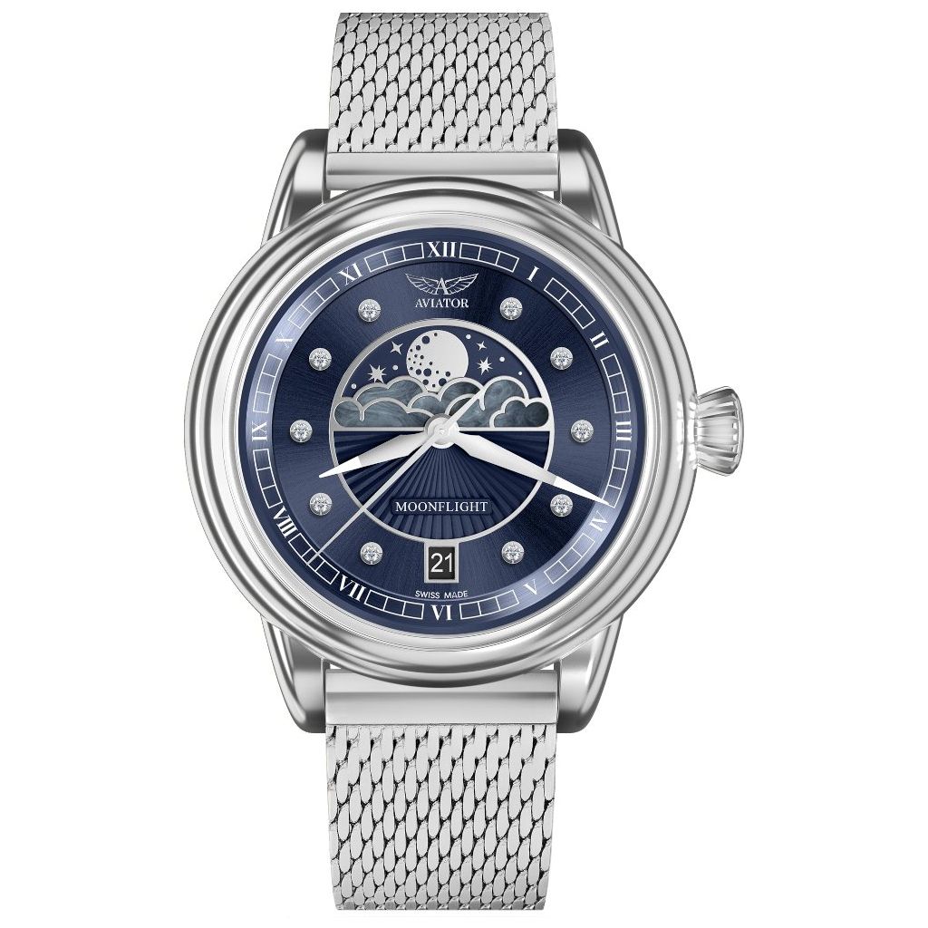 ZEGAREK AVIATOR DOUGLAS MOONFLIGHT DIAMONDS