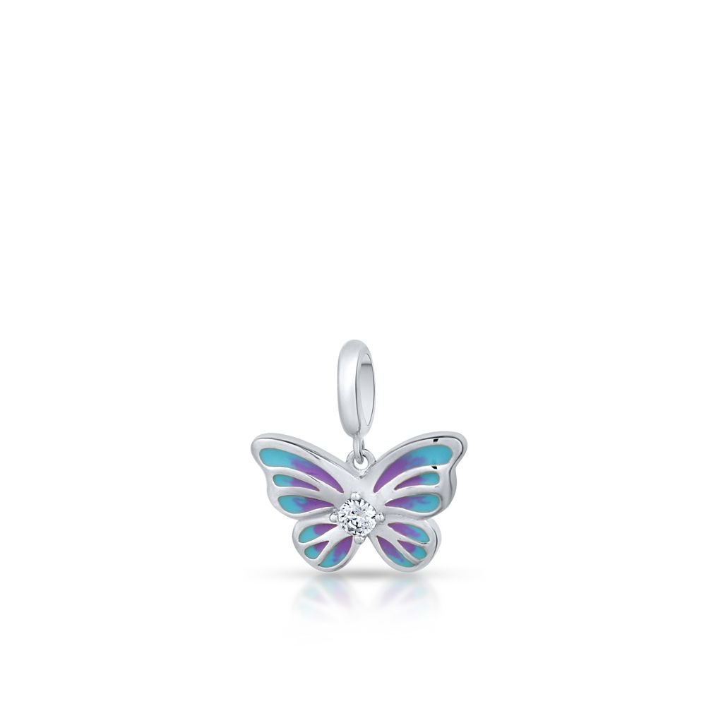 Zawieszka srebrna z emaliowanym motylem Lovely Beads
