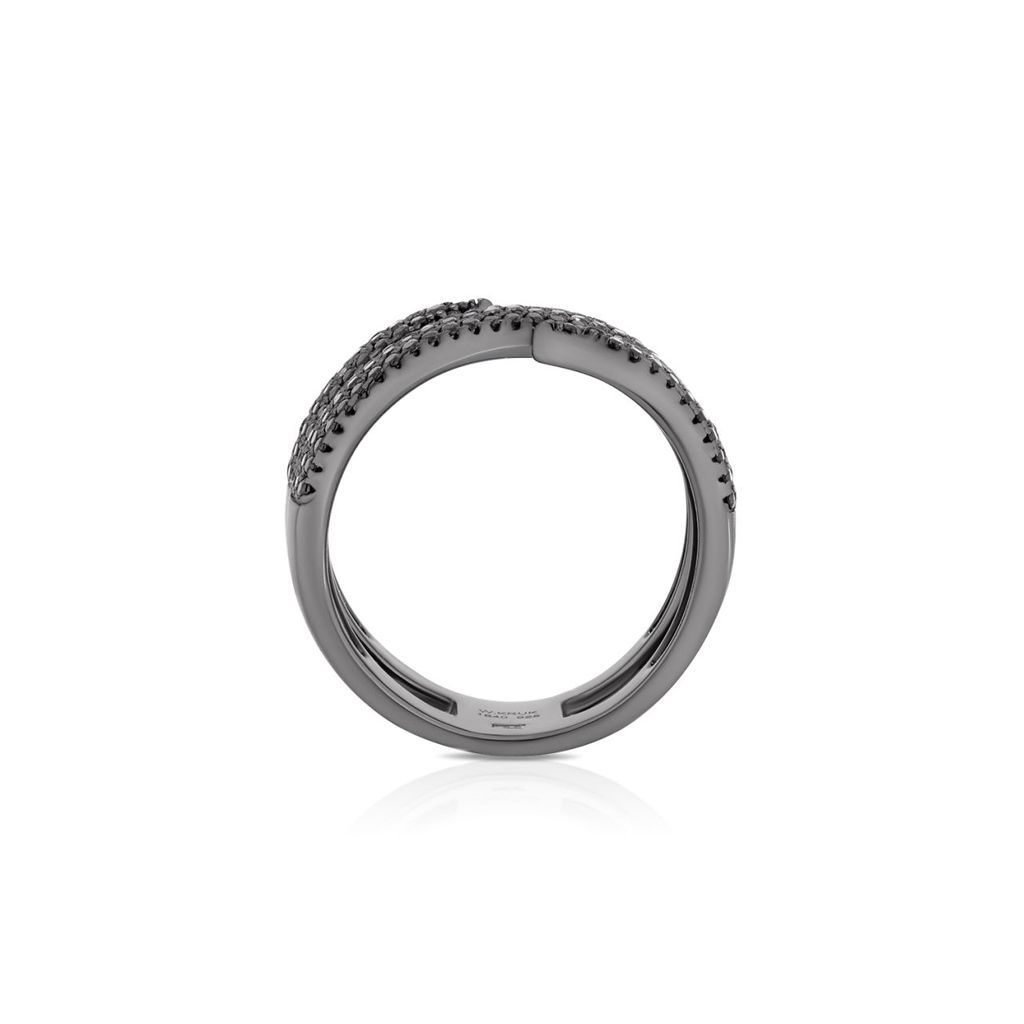 Pierścionki - Pierścionek srebrny z czarnymi cyrkoniami - SHX/PC253C