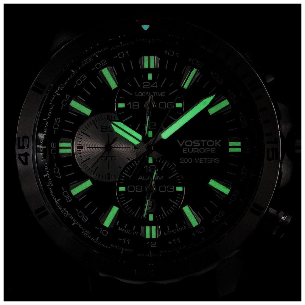 ZEGAREK VOSTOK EUROPE ALMAZ SPACE STATION DUAL TIME