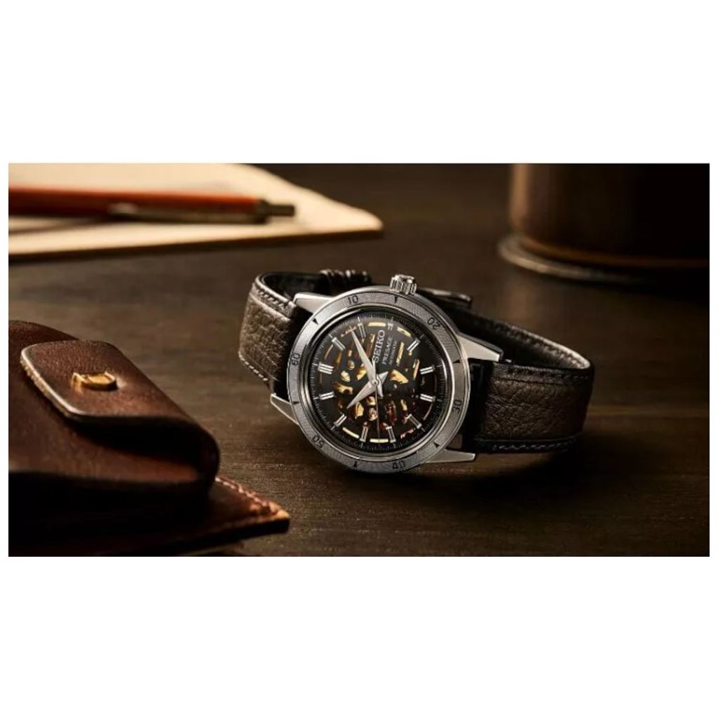 ZEGAREK SEIKO STYLE 60's SKELETON AUTOMATIC