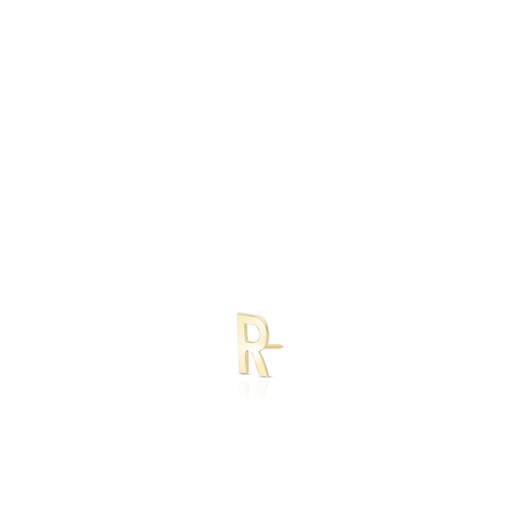Kolczyk złoty literka R