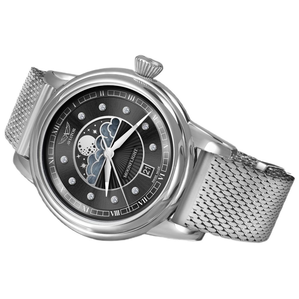 ZEGAREK AVIATOR DOUGLAS MOONFLIGHT DIAMONDS