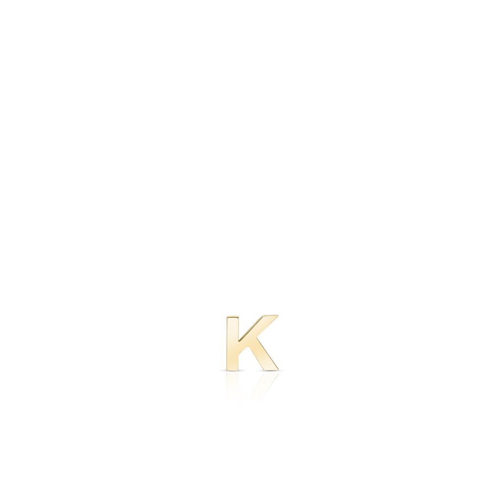 Kolczyk złoty literka K