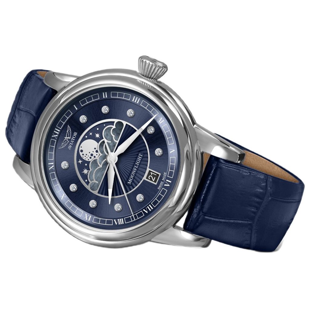 ZEGAREK AVIATOR DOUGLAS MOONFLIGHT DIAMONDS