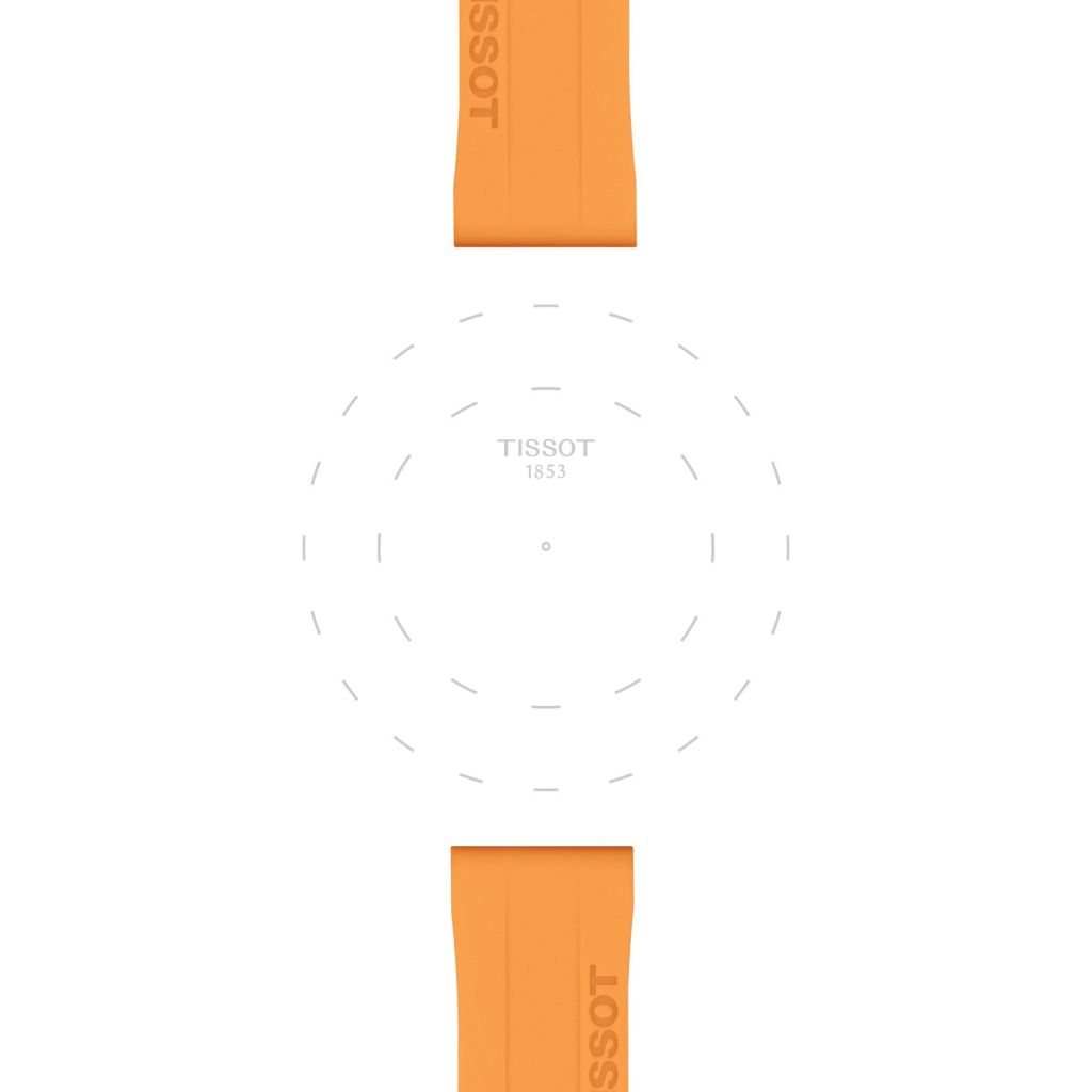 Silikonowy pomarańczowy pasek Tissot 18 mm