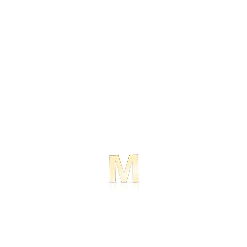 Kolczyk złoty literka M