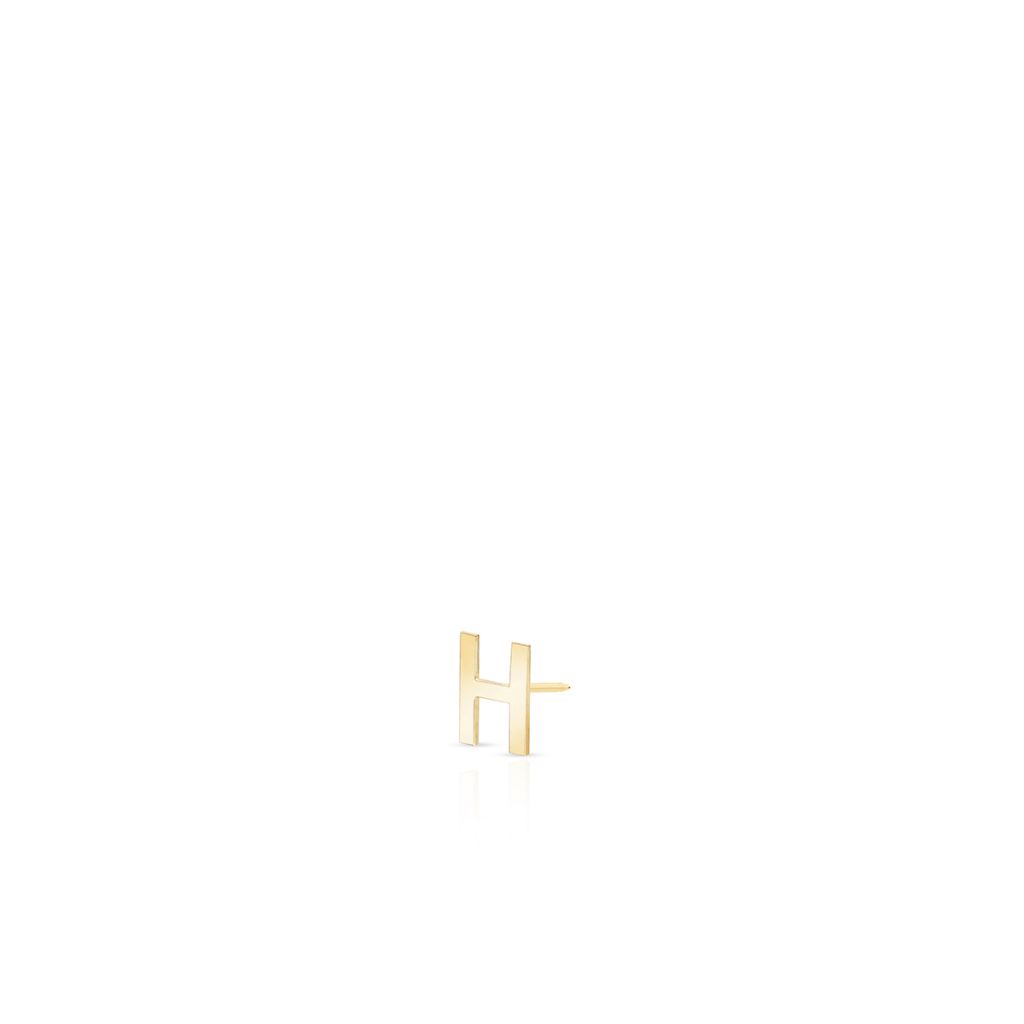 Kolczyk złoty literka H
