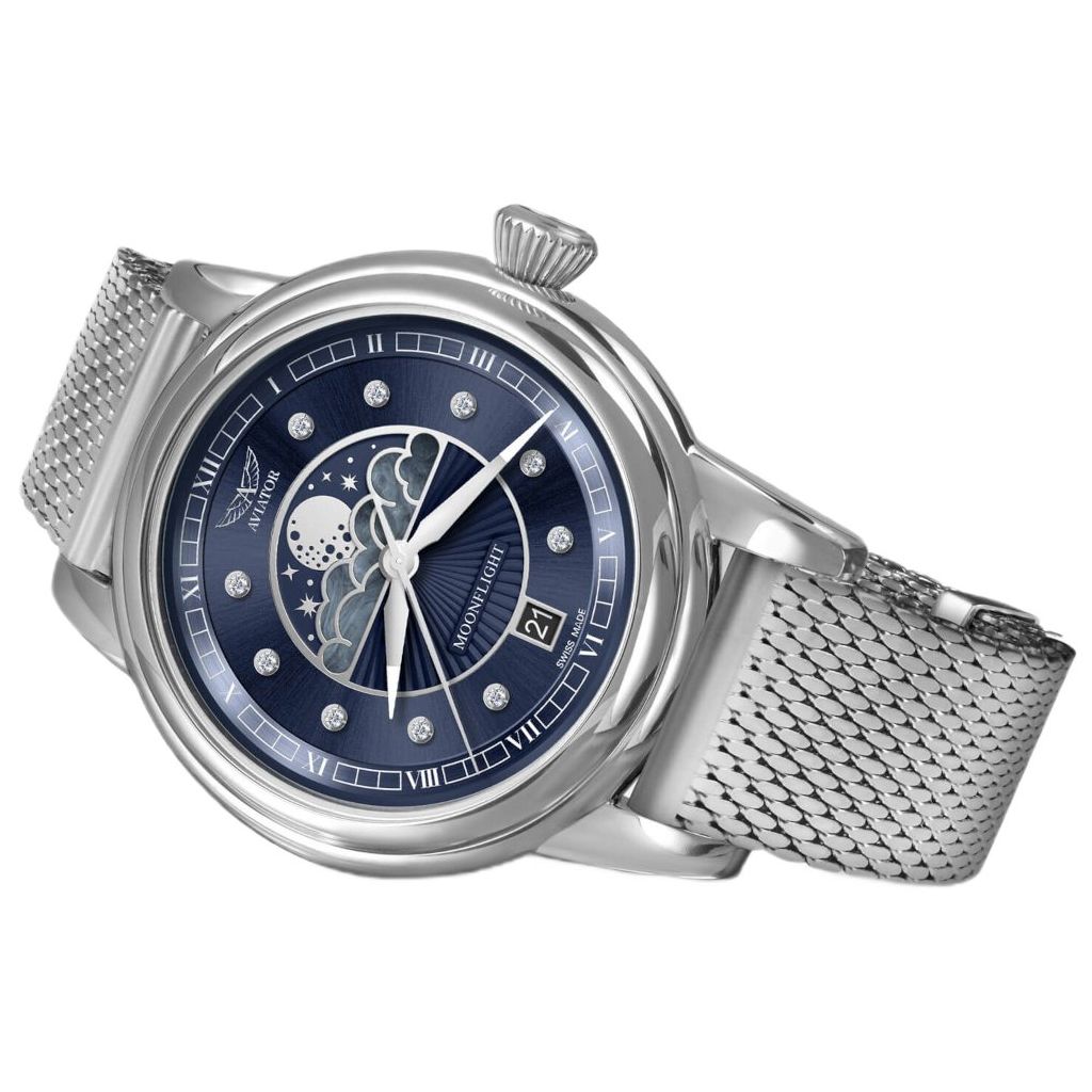 ZEGAREK AVIATOR DOUGLAS MOONFLIGHT DIAMONDS