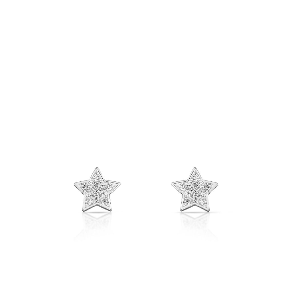 Kolczyki - Kolczyki srebrne z cyrkoniami gwiazdy - STD/KC227