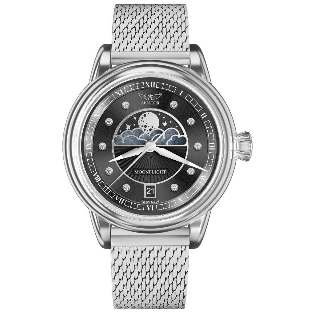 ZEGAREK AVIATOR DOUGLAS MOONFLIGHT DIAMONDS