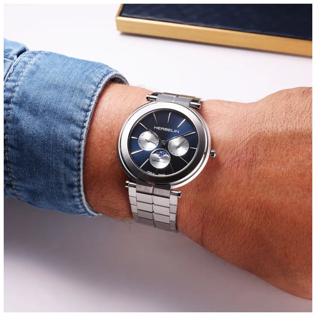 ZEGAREK HERBELIN NEWPORT SLIM MOONPHASE