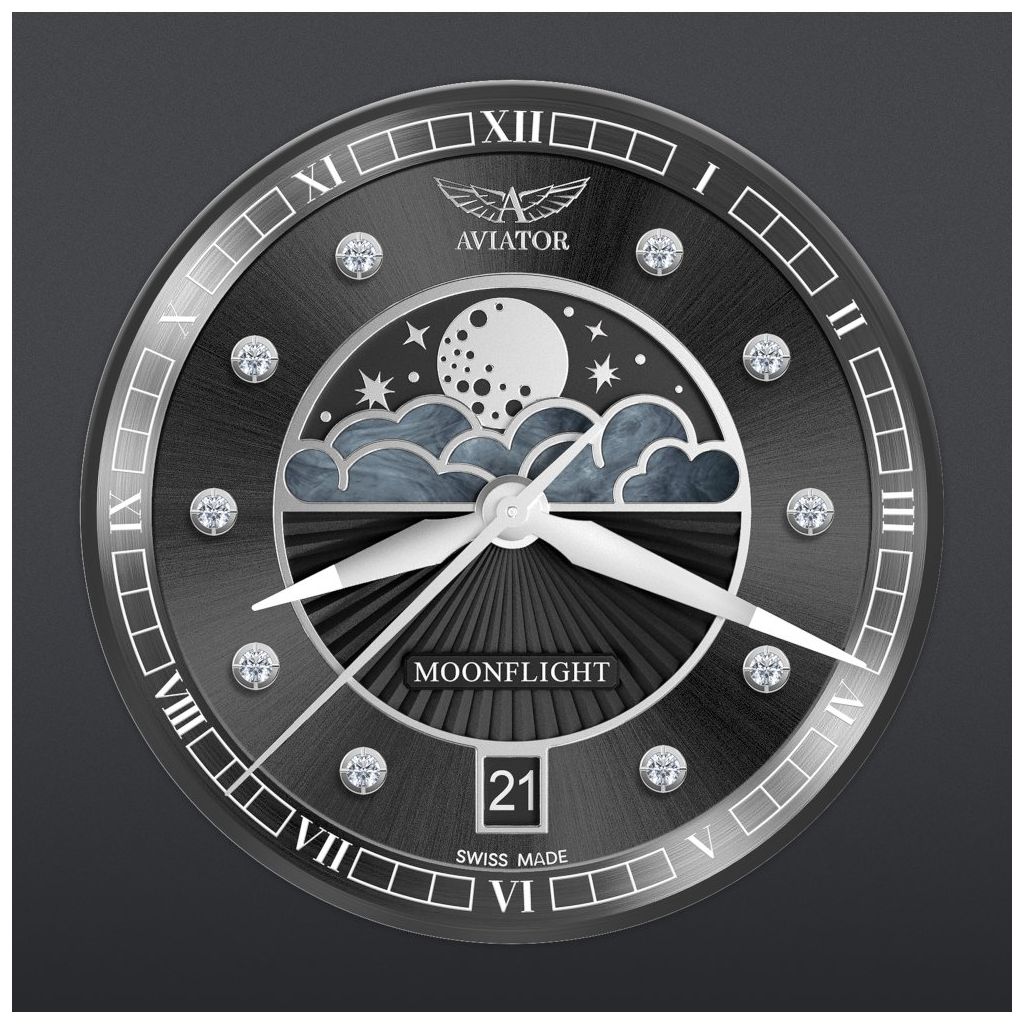 ZEGAREK AVIATOR DOUGLAS MOONFLIGHT DIAMONDS