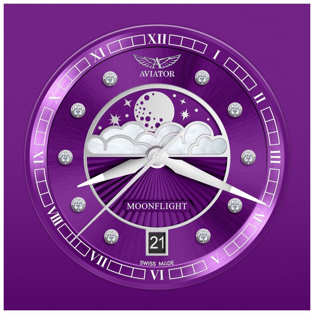 ZEGAREK AVIATOR DOUGLAS MOONFLIGHT DIAMONDS