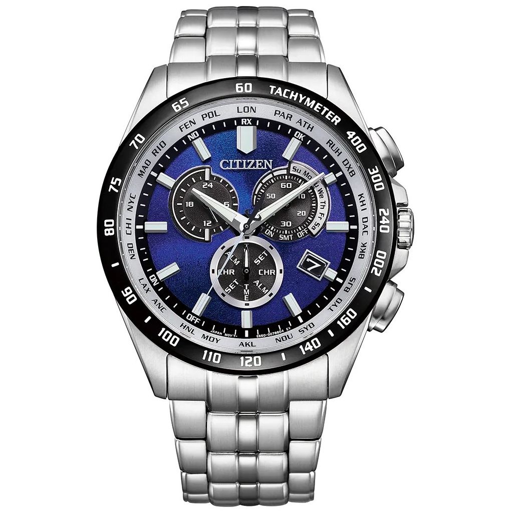 ZEGAREK CITIZEN RADIO CONTROLLED CHRONOGRAPH UNITE WITH BLUE LIMITED EDITION